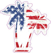 American Flag Palm Trees Vinyl Sticker - Patriotic Palms Decal - Die Cut for Laptops Windows Cars Trucks