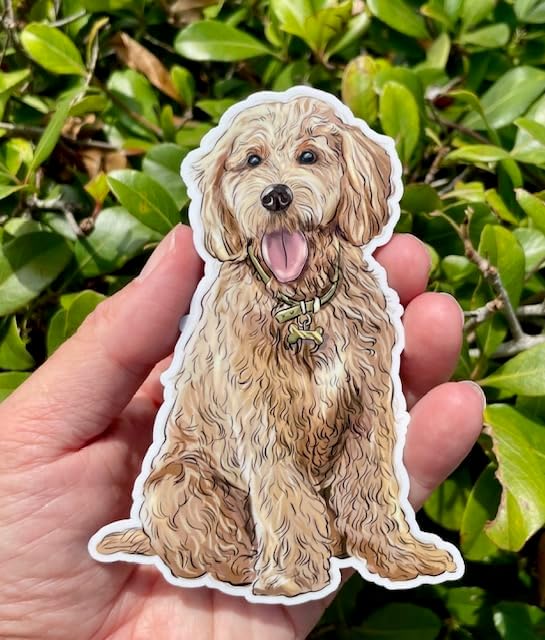 Goldendoodle Vinyl Sticker - Dog Breed Decal - Die Cut for Laptops Windows Cars Trucks