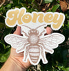 Retro Honey Bee Vinyl Decal - Bee Bumper Sticker