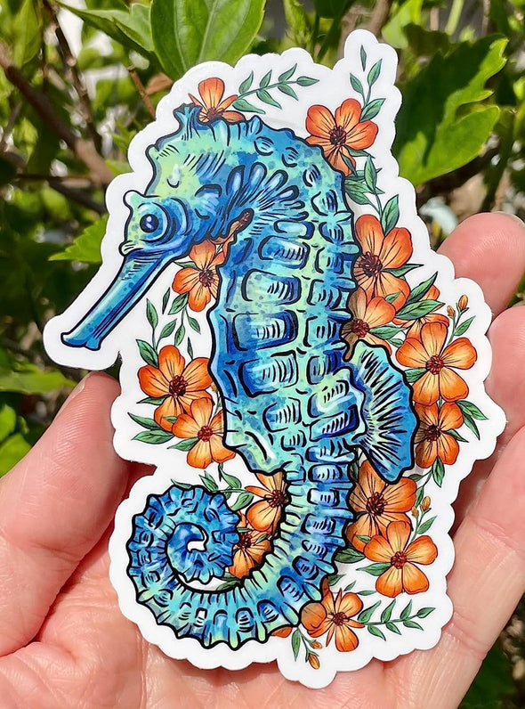 Seahorse Vinyl Decal - Ocean Beach Bumper Sticker