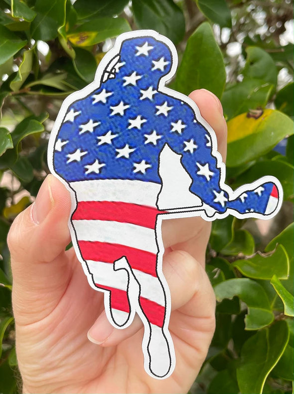 Lacrosse Magnet - American Flag Lax