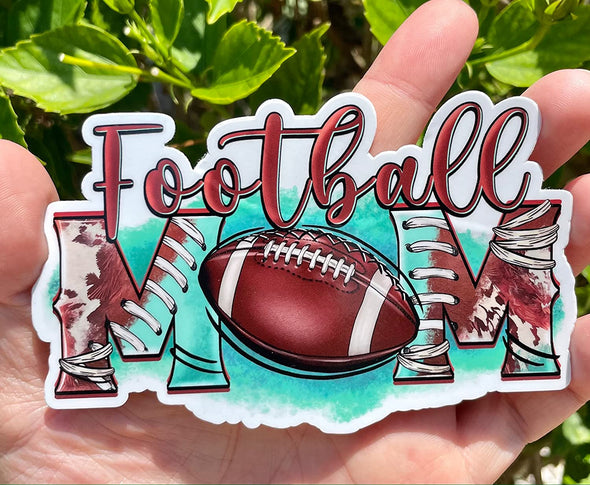 Cowhide Football Mom Vinyl Decal