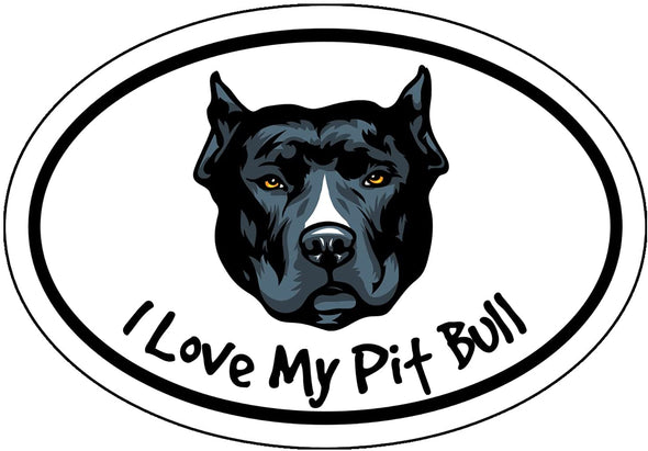 I Love My Pit Bull Vinyl Decal - Bully Dog Breed Bumper Sticker