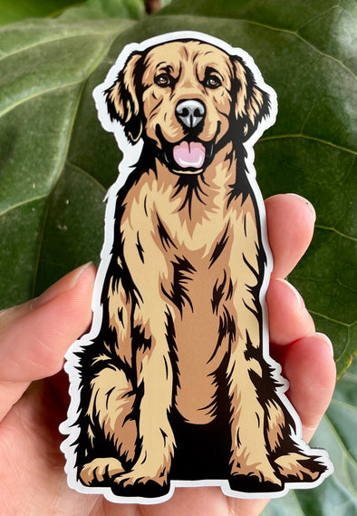 Sitting Golden Retriever Dog Magnet 5 inch