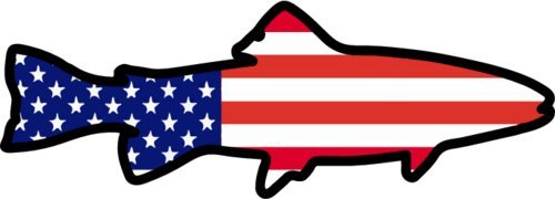 WickedGoodz American Flag Trout Vinyl Decal - Fishing Bumper