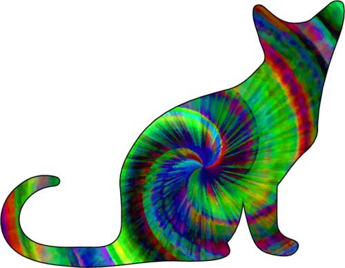 WickedGoodz Tie Dye Cat Vinyl Refrigerator Bumper Magnet - Perfect Kitty Feline Lover Gift-WickedGoodz