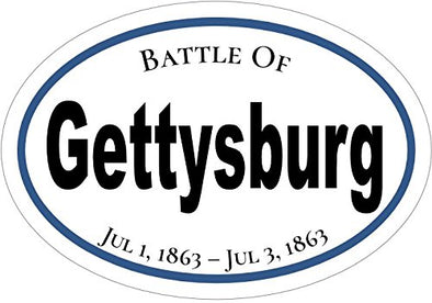 WickedGoodz Oval American Civil War Gettysburg Vinyl Decal - History Bumper Sticker - Perfect Blue and Grey Gift-WickedGoodz