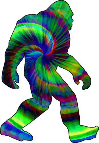 WickedGoodz Tie Dye Sasquatch Bigfoot Vinyl Refrigerator Bumper Magnet - Perfect Folklore Cryptozoology Gift-WickedGoodz