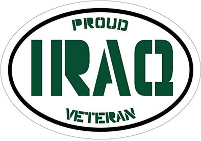 WickedGoodz Green Proud Iraq Veteran Vinyl Window Decal - Patriotic Bumper Sticker - Perfect Military Soldier Gift-WickedGoodz