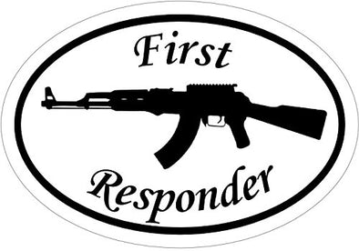 WickedGoodz First Responder AK-47 Vinyl Decal - 2nd Amendment Bumper Sticker - Perfect Gun Rights Gift-WickedGoodz