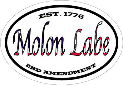 WickedGoodz Oval American Flag Molon Labe Vinyl Decal - Patriotic Bumper Sticker - Conservative Gift-WickedGoodz