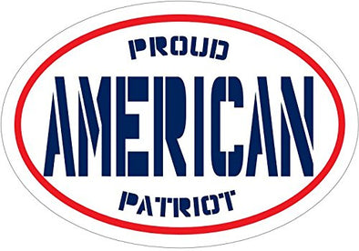 Red White and Blue Proud American Patriot Vinyl Window Decal - Patriotic Bumper Sticker - Pro USA Gift-WickedGoodz