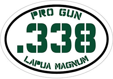 WickedGoodz Green Pro Gun .338 Lapua Magnum Vinyl Window Decal - Patriotic Bumper Sticker - Perfect 2nd Amendment Gift-WickedGoodz