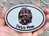 Oval Yorkie Mom Magnet - Dog Breed Magnetic Car Decal